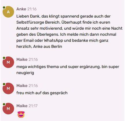 Feedback aus dem Live-Chat