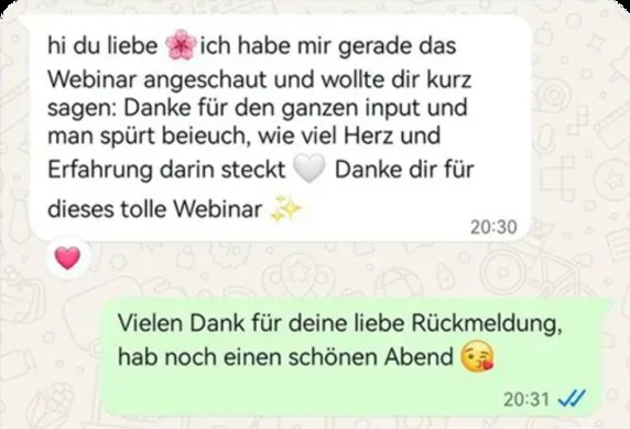 WhatsApp-Feedback: Danke für den ganzen Input